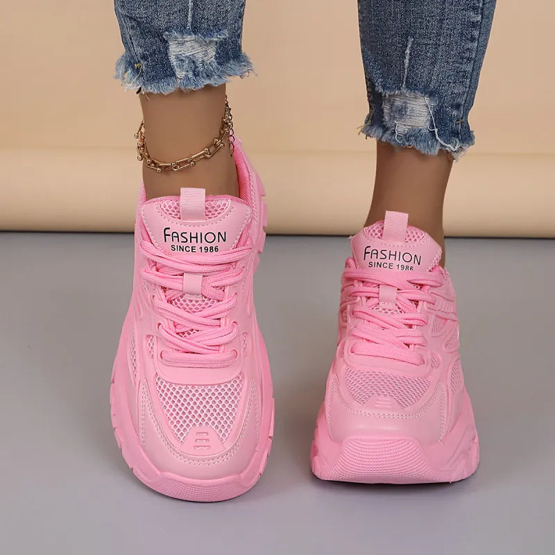 Wren | Bold Chunky Platform Sneakers with Mesh Panels