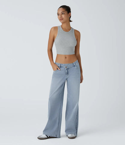 Sammy | Comfortable Baggy Washed Cargo Jeans with Four-Way Stretch and Zipper