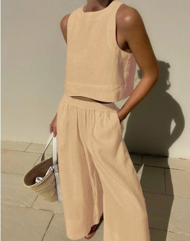 Sienna | Relaxed Two Piece Set with Wide Leg Pants and Matching Top