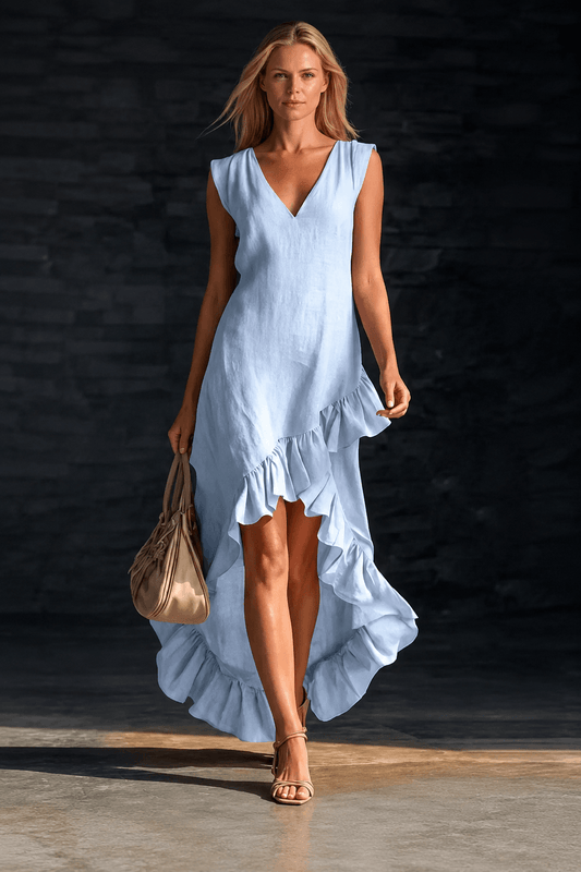 Chloe | Classy Airy Sleeveless Ruffle Maxi Dress