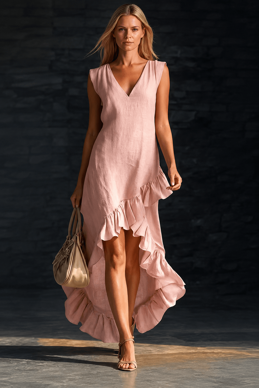 Chloe | Classy Airy Sleeveless Ruffle Maxi Dress