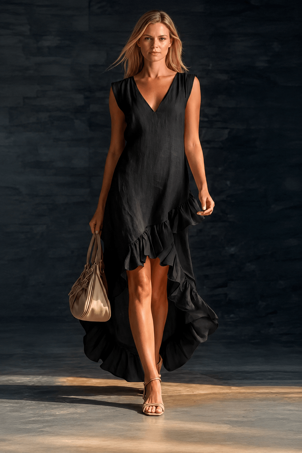 Chloe | Classy Airy Sleeveless Ruffle Maxi Dress