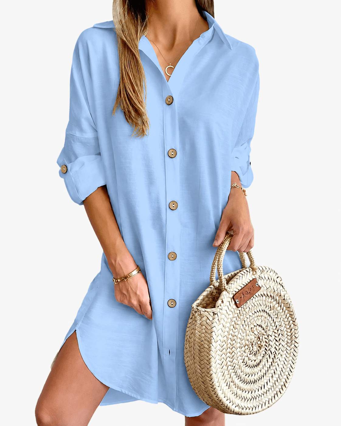 Natalie | Airy Elegant Button Up Shirt Dress for Women
