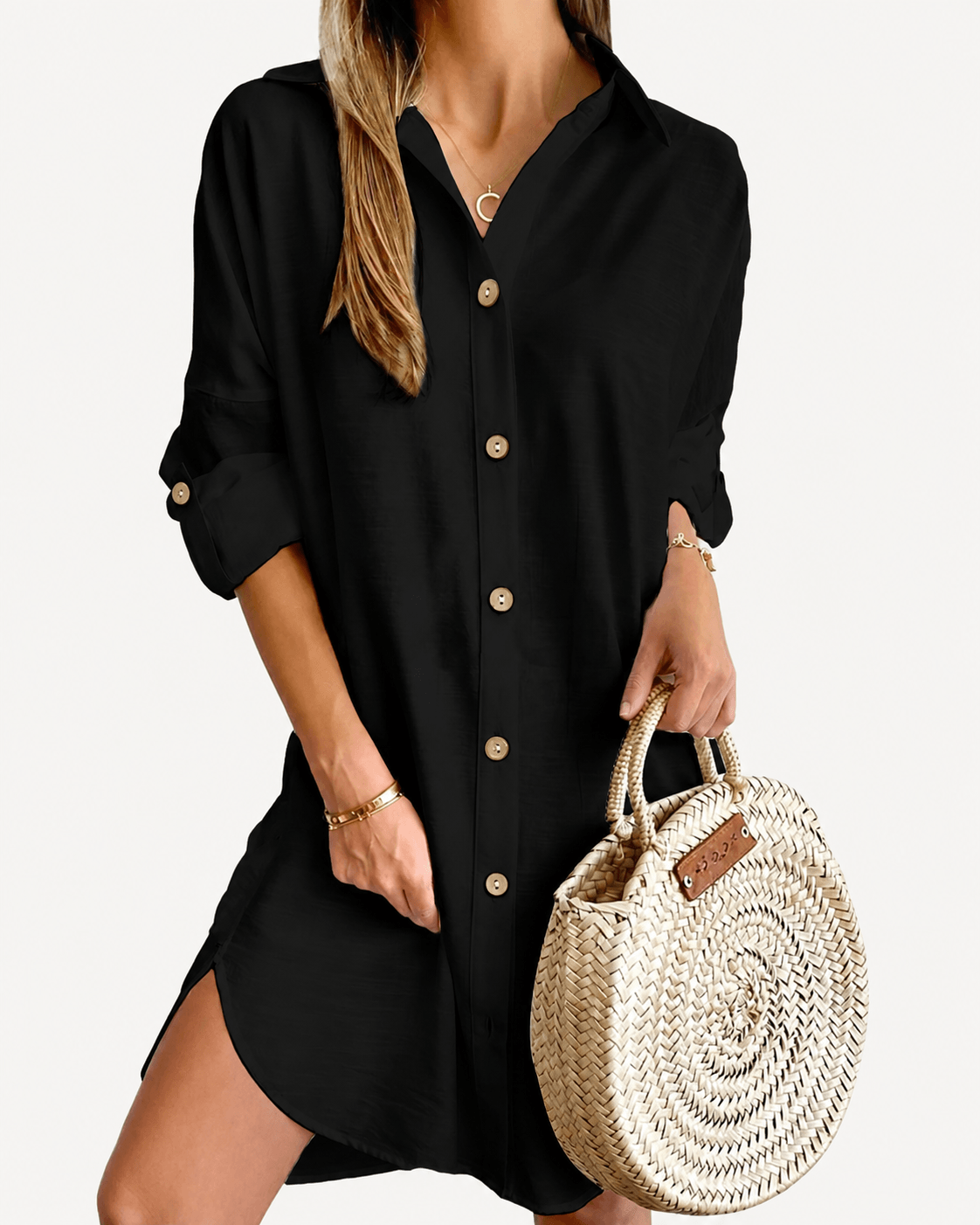 Natalie | Airy Elegant Button Up Shirt Dress for Women