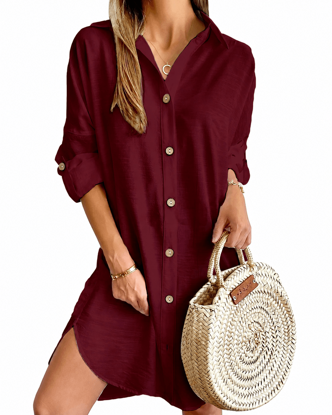 Natalie | Airy Elegant Button Up Shirt Dress for Women