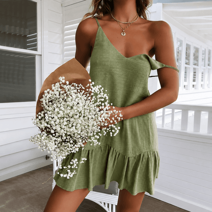 Savannah | Effortlessly Elegant Linen Ruffle Mini Dress