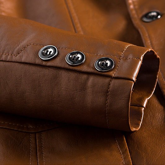 Alessandra | Tailored Faux Leather Jacket with Two-Button Front