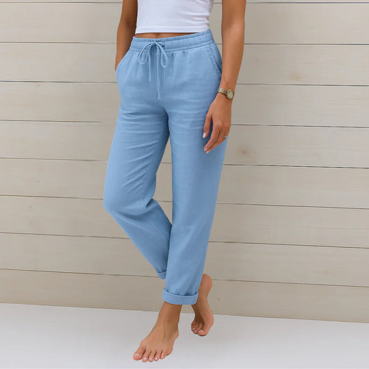 Riona | Refined Linen Stretch Pants for Cool All-Day Wear