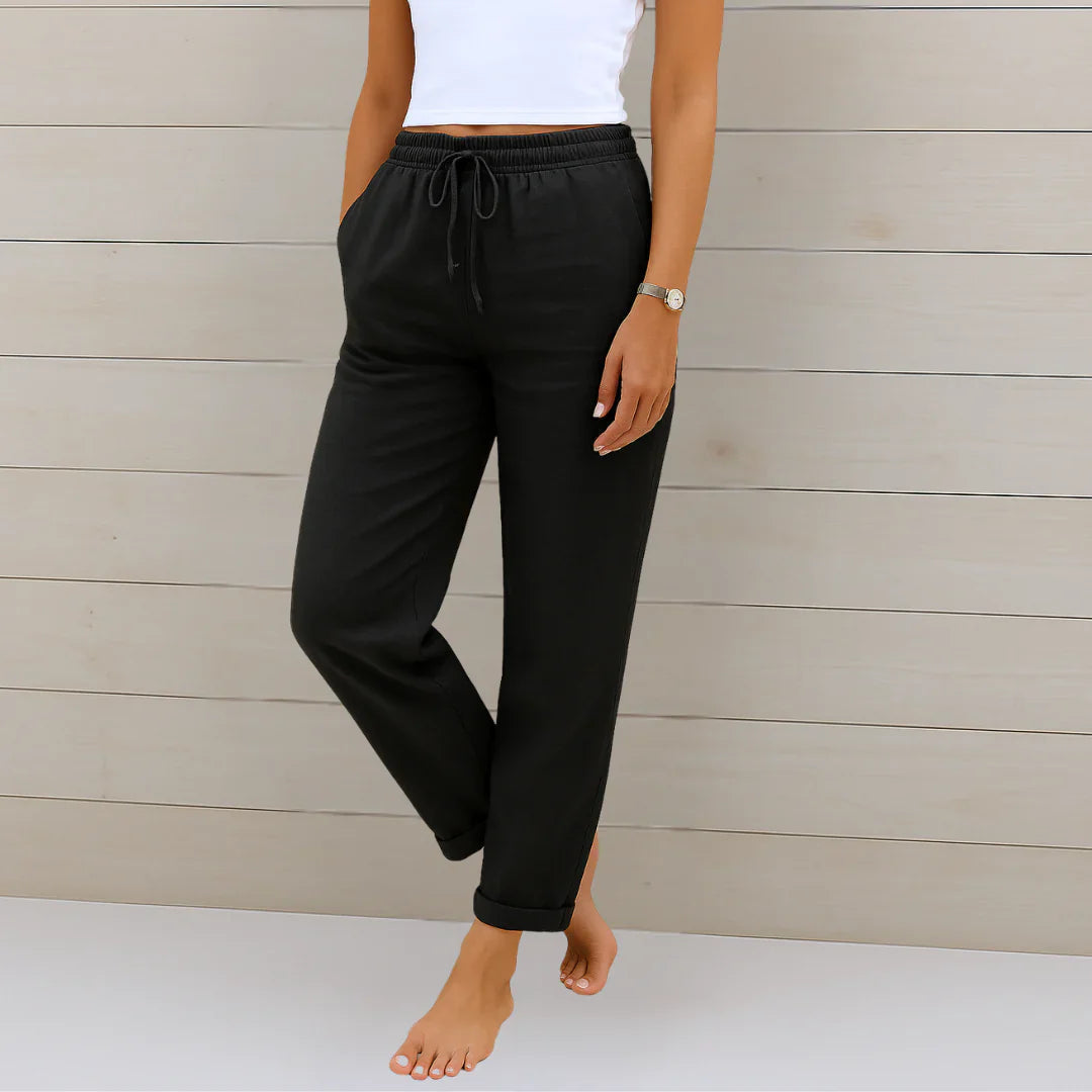 Riona | Refined Linen Stretch Pants for Cool All-Day Wear
