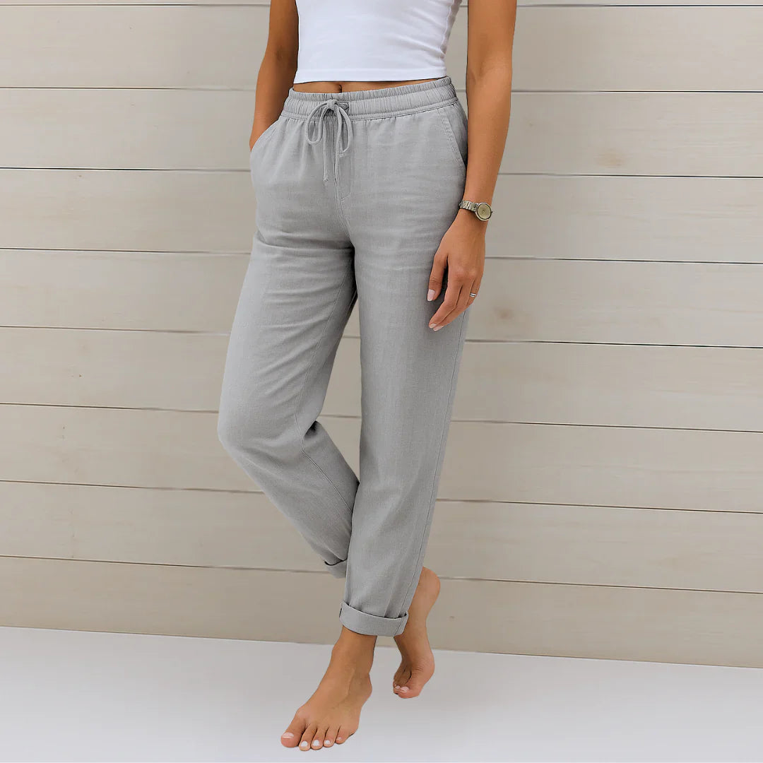 Riona | Refined Linen Stretch Pants for Cool All-Day Wear