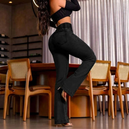 Blair | High Waist Bootcut Jeans with Elastic Sides