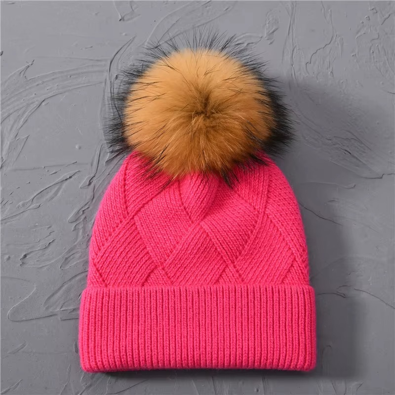 Odessa | Cute Knit Beanie with Pom Pom and Ribbed Cuff