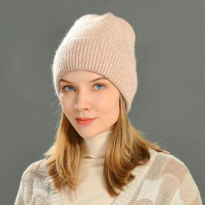Odessa | Cute Knit Beanie with Pom Pom and Ribbed Cuff