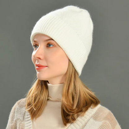 Odessa | Cute Knit Beanie with Pom Pom and Ribbed Cuff