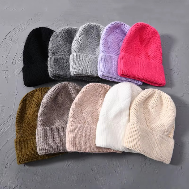 Odessa | Cute Knit Beanie with Pom Pom and Ribbed Cuff