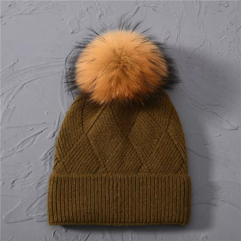 Odessa | Cute Knit Beanie with Pom Pom and Ribbed Cuff