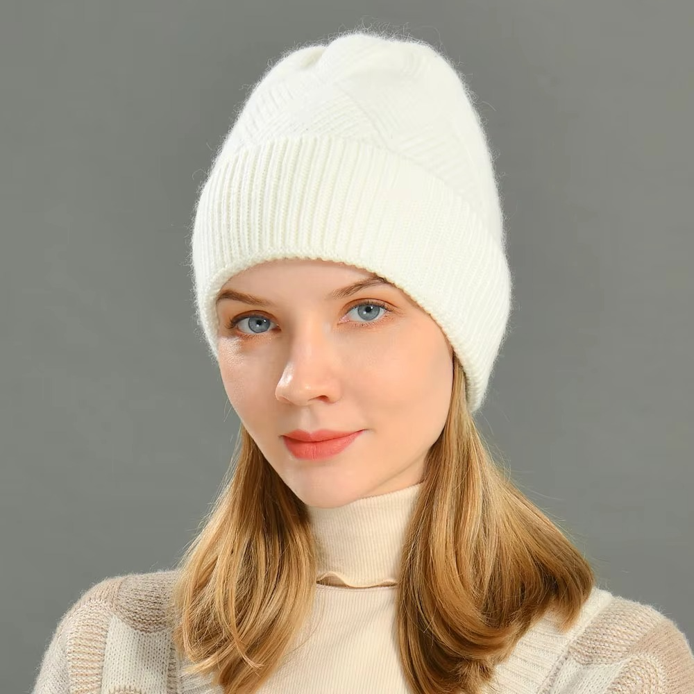 Odessa | Cute Knit Beanie with Pom Pom and Ribbed Cuff