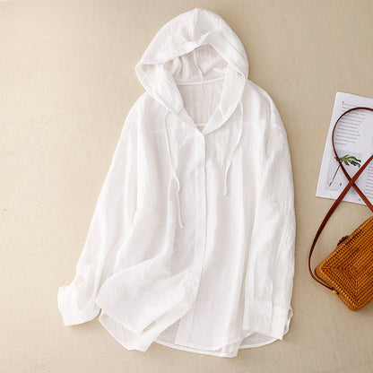 Victoria | Lightweight Button-Up Hoodie with Relaxed Fit (55 characters)
