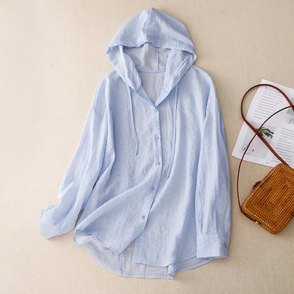 Victoria | Lightweight Button-Up Hoodie with Relaxed Fit (55 characters)