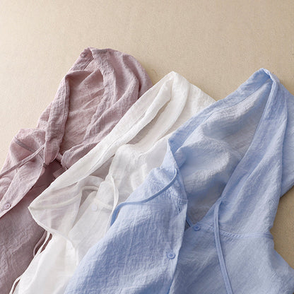 Victoria | Lightweight Button-Up Hoodie with Relaxed Fit (55 characters)