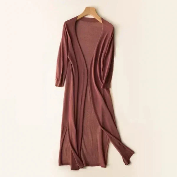 Colombe | Light Long Knit Cardigan with Open Front