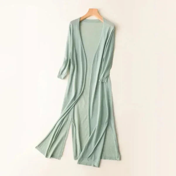 Colombe | Light Long Knit Cardigan with Open Front