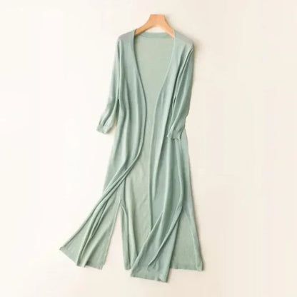 Colombe | Light Long Knit Cardigan with Open Front