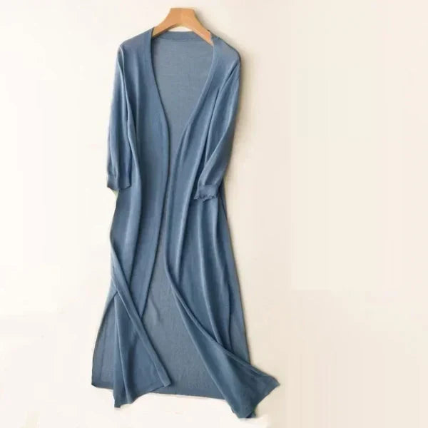 Colombe | Light Long Knit Cardigan with Open Front