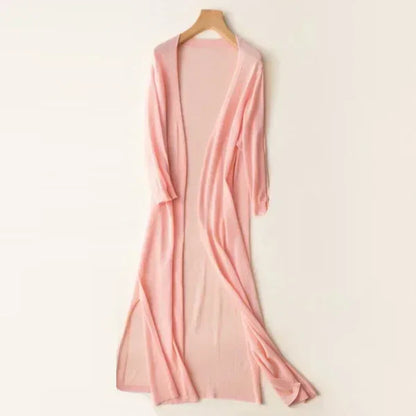 Colombe | Light Long Knit Cardigan with Open Front