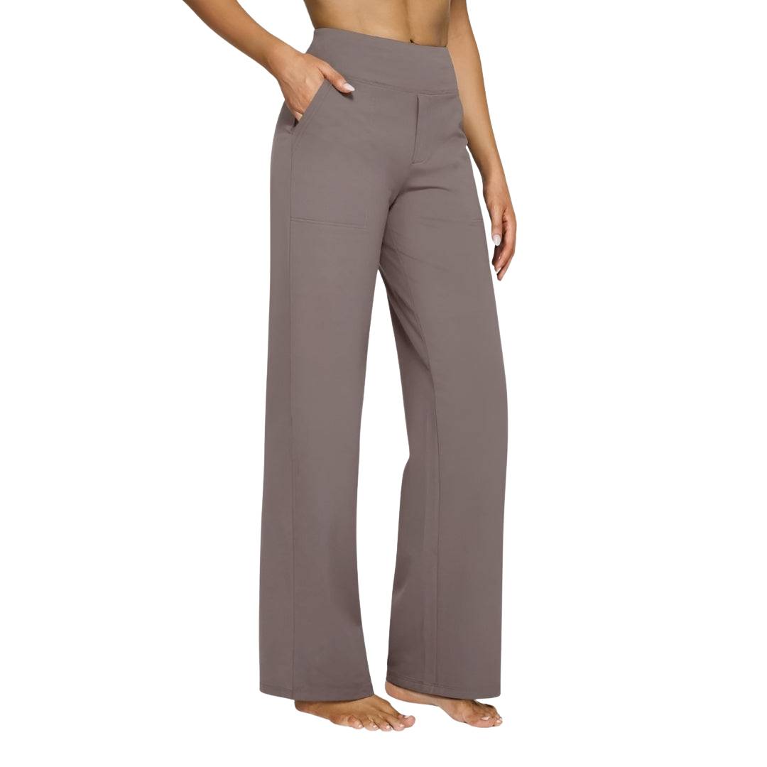 Livvy | Elegant High Waist Stretch Work and Office Pants with Pull-On Design