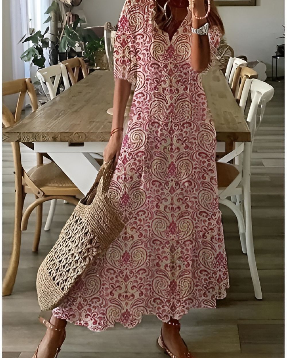 Celina | Elegant Free-Spirited Boho Beach Dress with Tassel Details