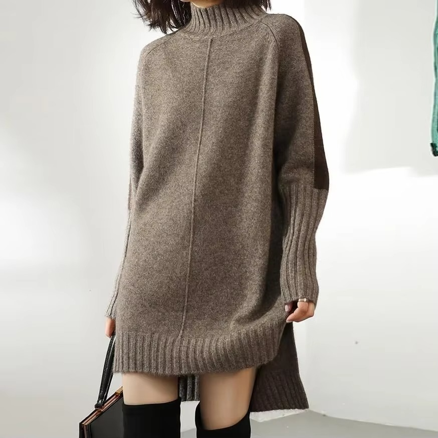 Autumn | Chic Turtleneck Knit Sweater Dress with Long Sleeves