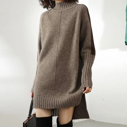Autumn | Chic Turtleneck Knit Sweater Dress with Long Sleeves