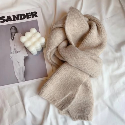 Adelaide | Classic Knit Scarf with Solid Color Weave