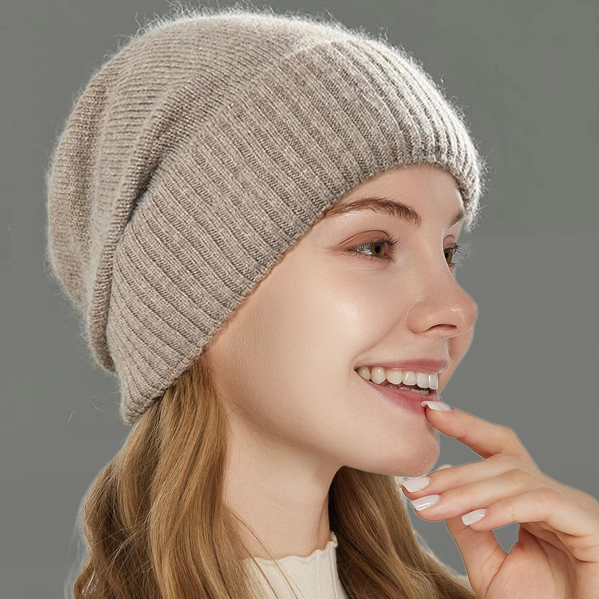 Delphine | Cozy Knit Beanie with Satin Lining and Stretch Fit