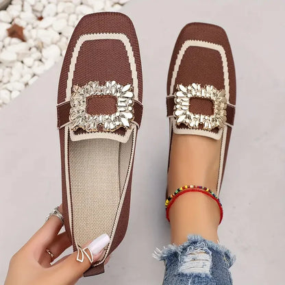Siena | Breathable Comfy Knit Slip-On Loafers with Square Toe