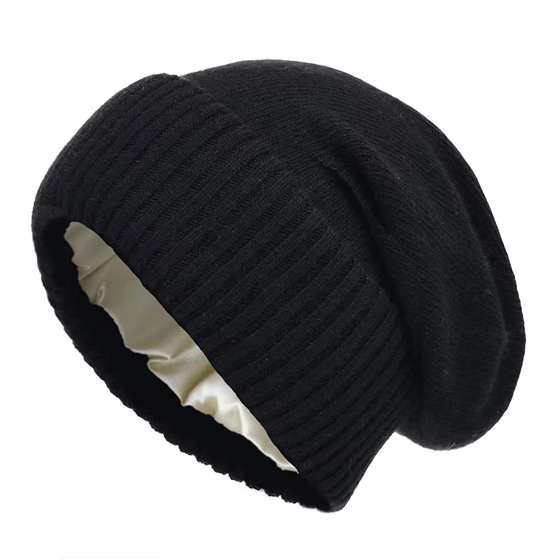 Delphine | Cozy Knit Beanie with Satin Lining and Stretch Fit