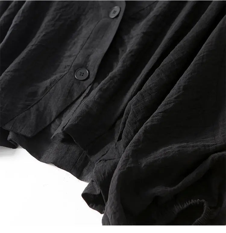 Eliana | Airy Flowing Cotton-Linen Shirt Thin Sleeved Blouse with Buttons