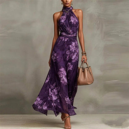 Nat | Floral Airy Sleeveless Maxi Wedding Guest Dress