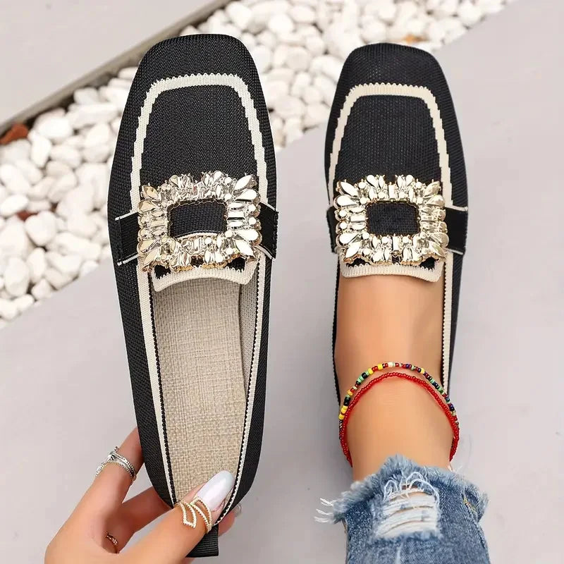 Siena | Breathable Comfy Knit Slip-On Loafers with Square Toe