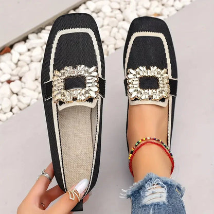 Siena | Breathable Comfy Knit Slip-On Loafers with Square Toe