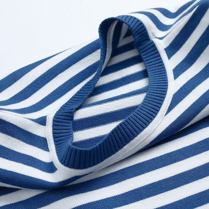 Dana | Elegant Striped Long Sleeve T-Shirt Top with Round Neckline