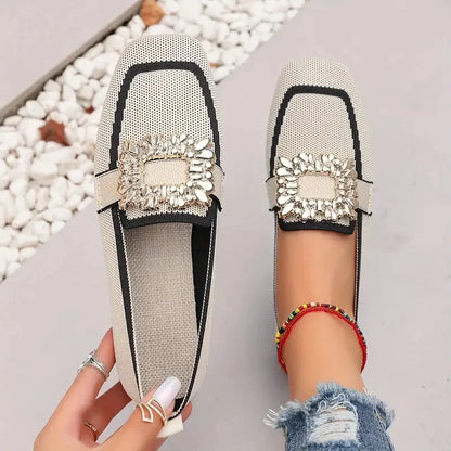 Siena | Breathable Comfy Knit Slip-On Loafers with Square Toe