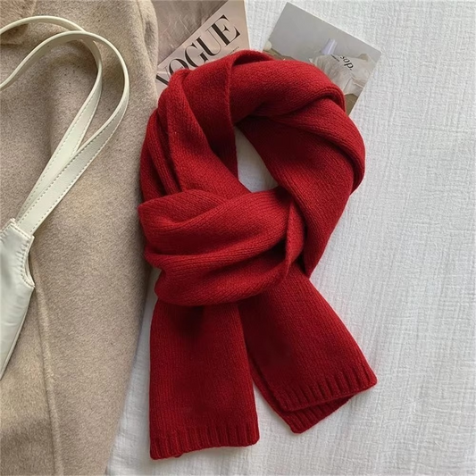 Adelaide | Classic Knit Scarf with Solid Color Weave