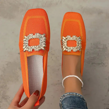 Siena | Breathable Comfy Knit Slip-On Loafers with Square Toe