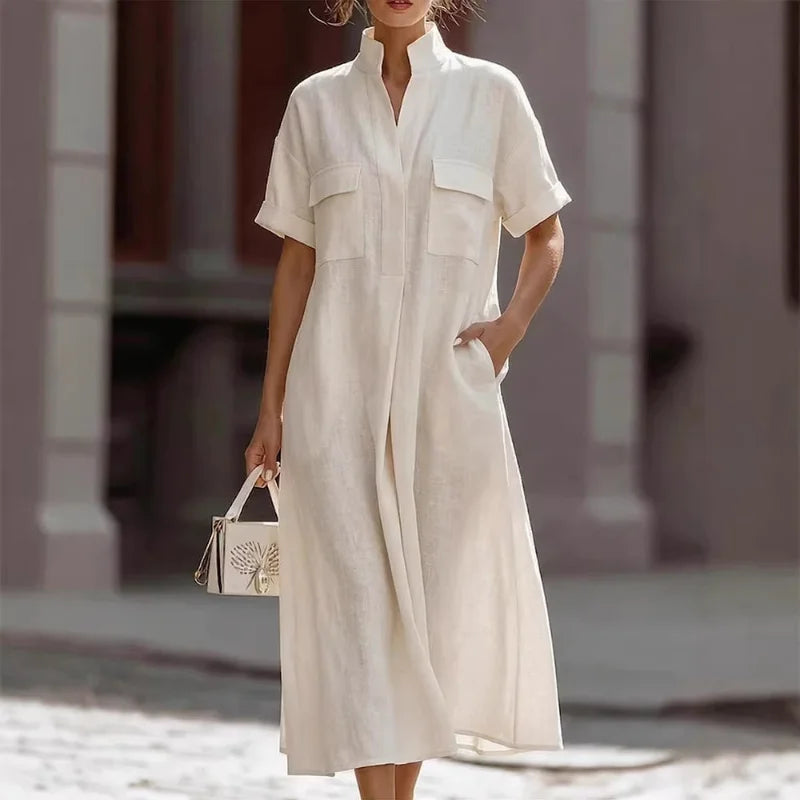Shelly | Effortlessly Elegant Airy Linen Midi Dress
