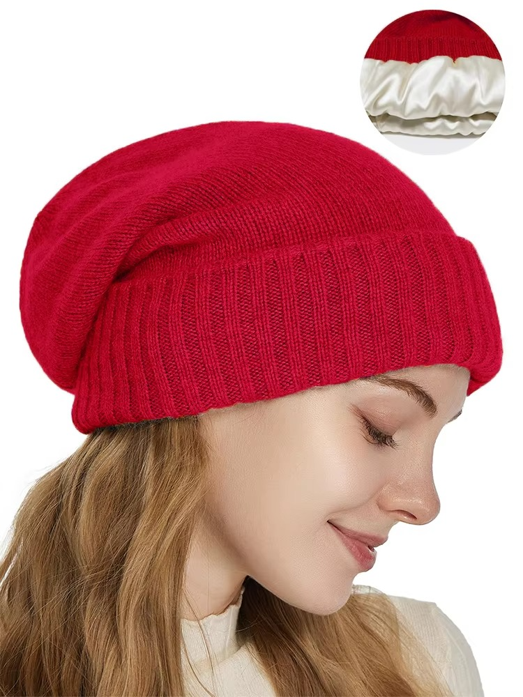 Delphine | Cozy Knit Beanie with Satin Lining and Stretch Fit