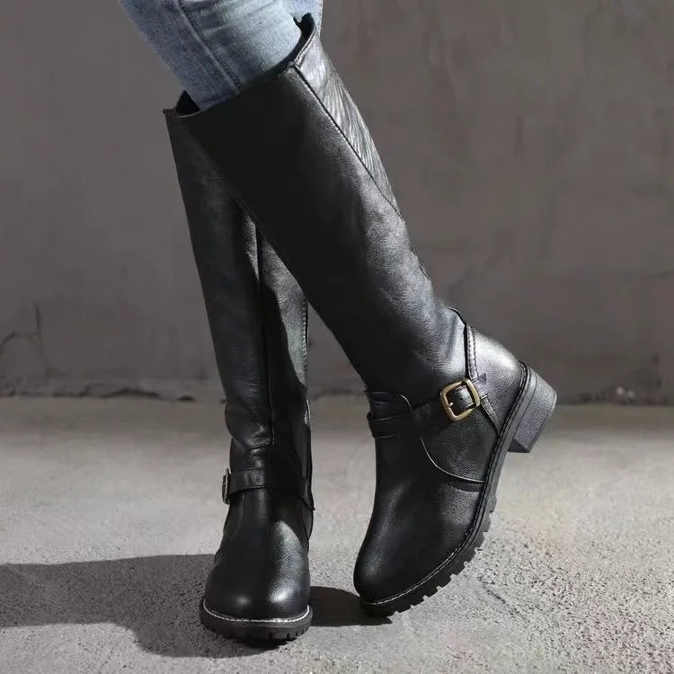 Ava | Comfortable and Stylish Leather Boots with Cushioned Sole