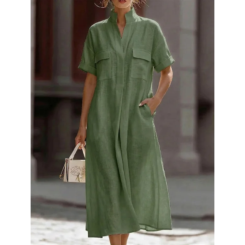 Shelly | Effortlessly Elegant Airy Linen Midi Dress