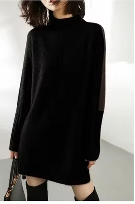 Autumn | Chic Turtleneck Knit Sweater Dress with Long Sleeves